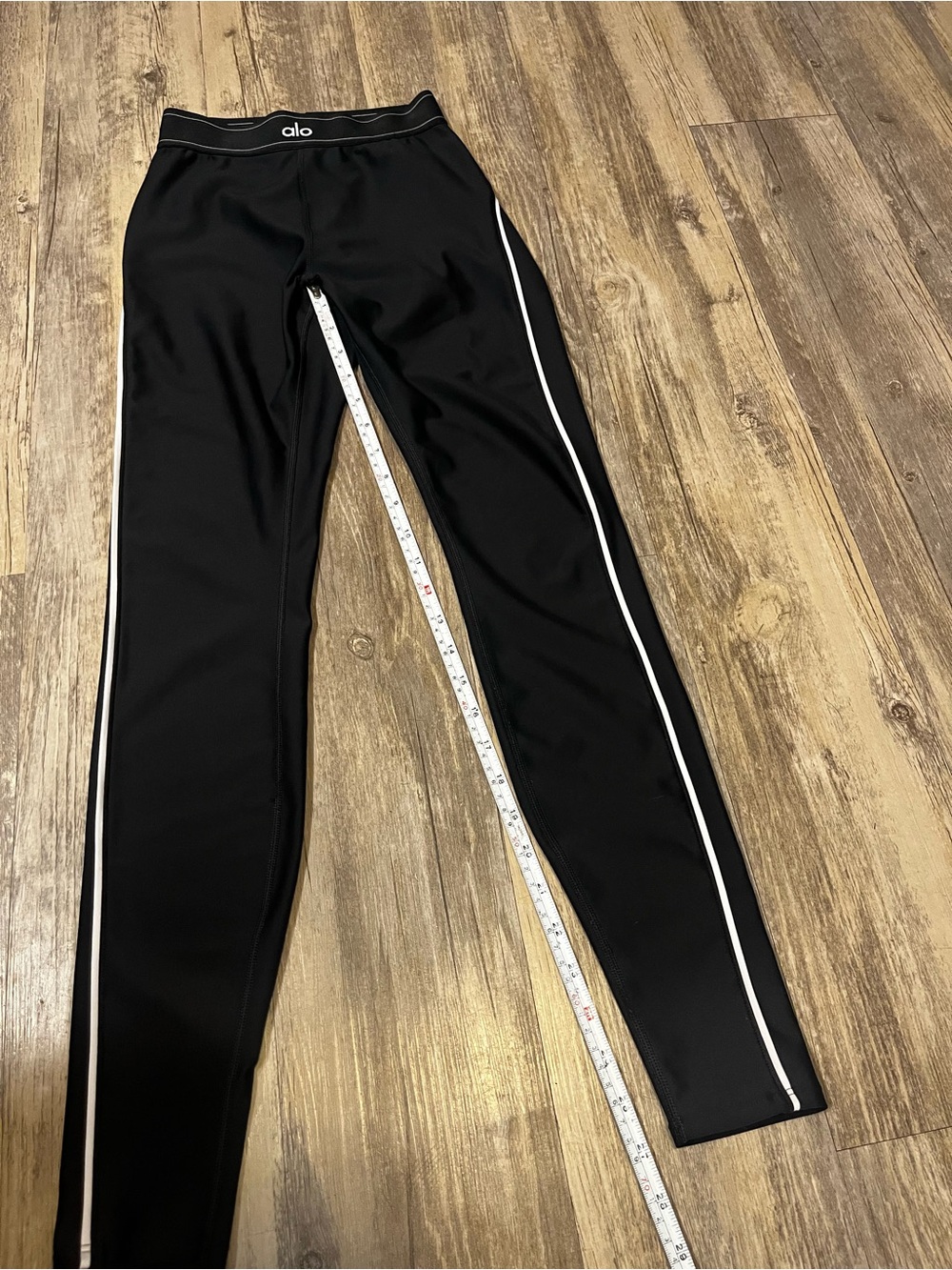 Alo Yoga Airlift High Waist Leggings Black White Sz Small Boxer Style Waistband - Picture 6 of 12